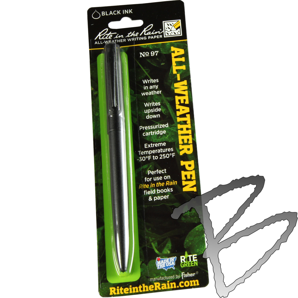 Rite in the Rain BLACK Ink Tactical Clicker All Weather Pen