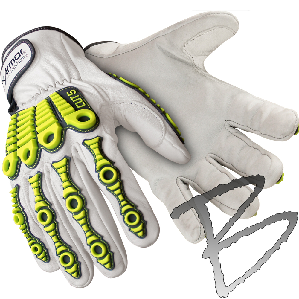 HexArmor Gray Cut Resistant Gloves,M