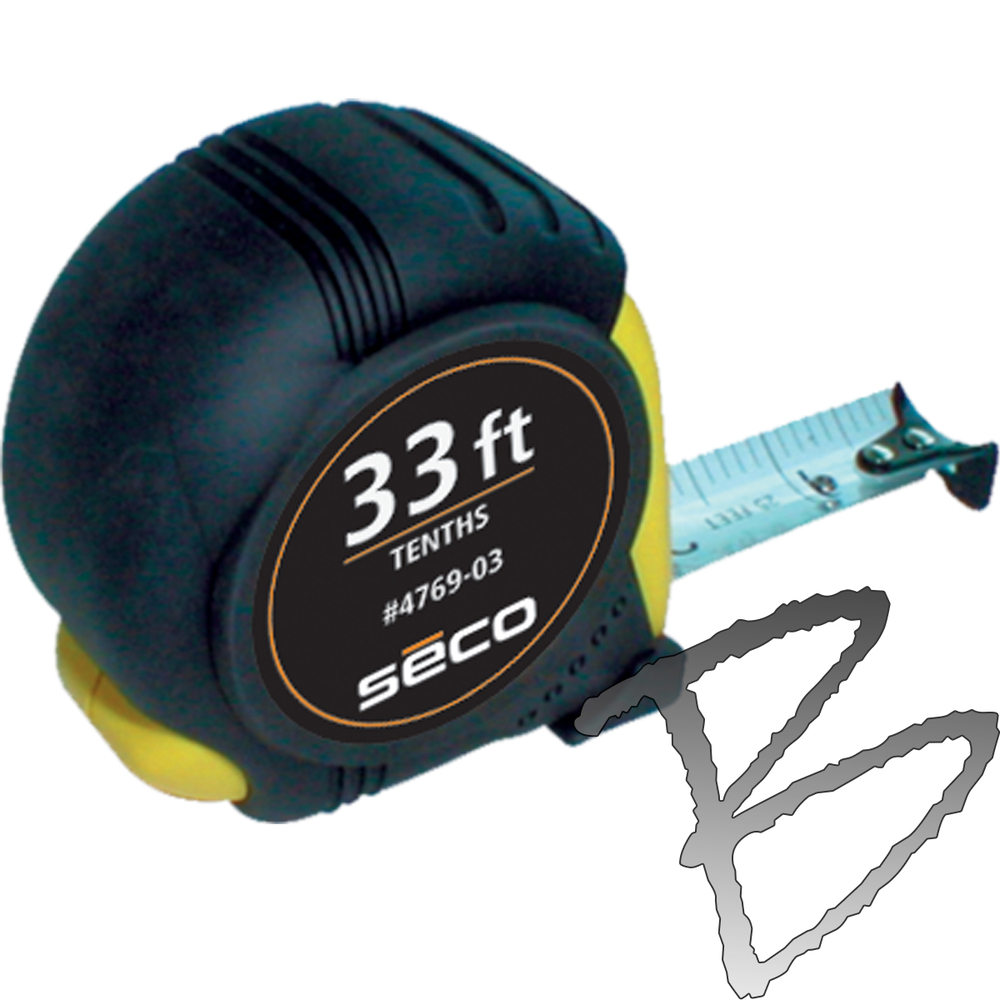 Seco 4769-06 33 ft Heavy-Duty Tape, 10ths/Metric
