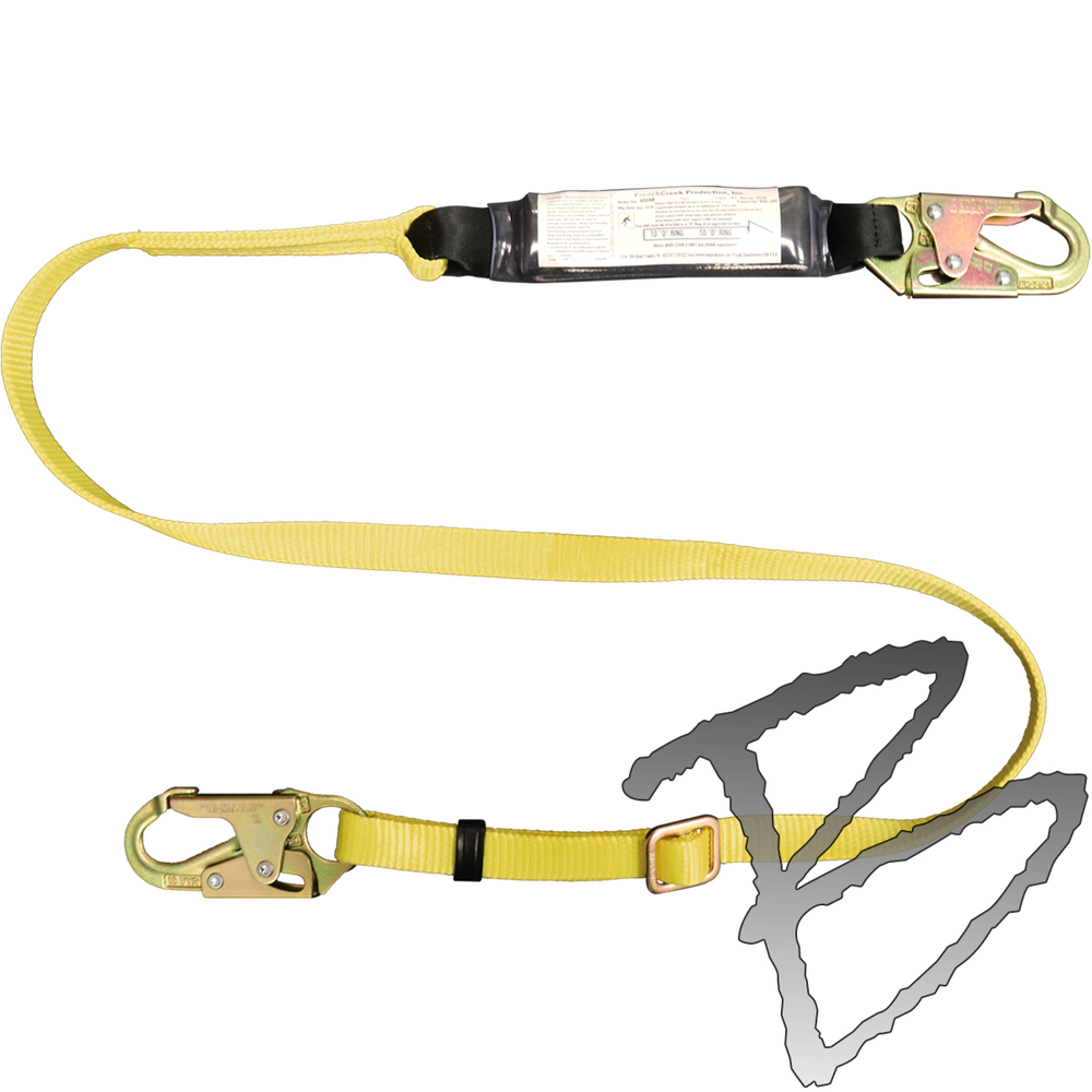 lørdag Ryd op Så mange FCP 6' Adjustable Length Absorbing Web Lanyard w/Pack, Snap Ends | Safety  Lanyards