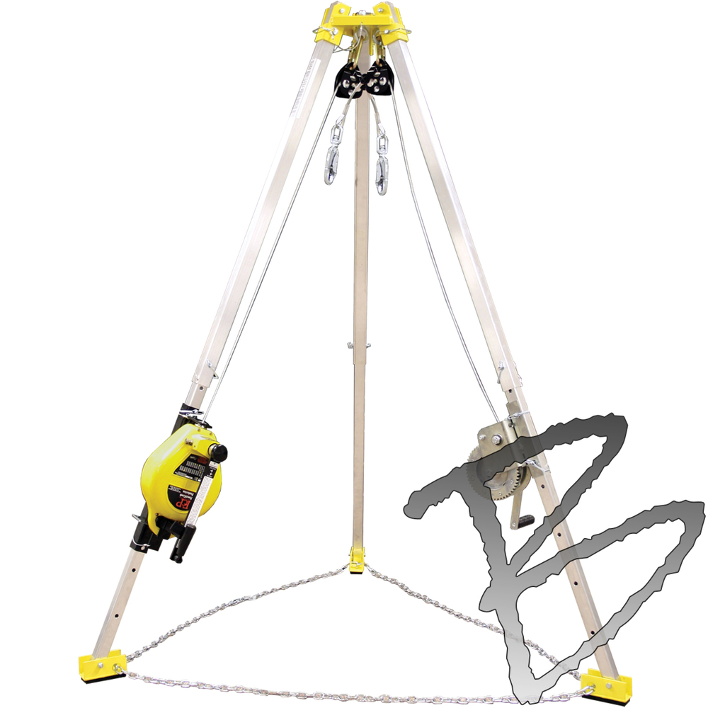 FC Confined Space Tripod w/Self-Retracting 50' Galvanized Wire Rope &  Winch*