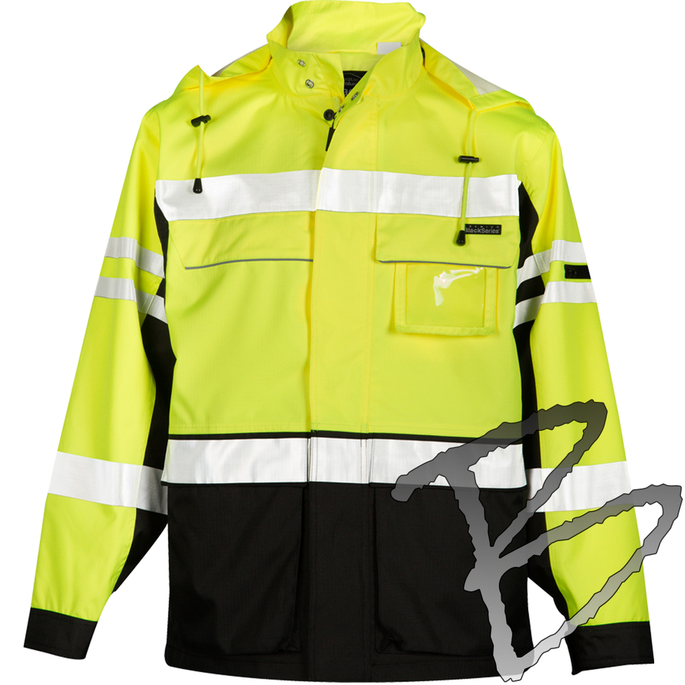 Kishigo Premium Black Series 2 In 1 Jacket Lime Safety Outerwear