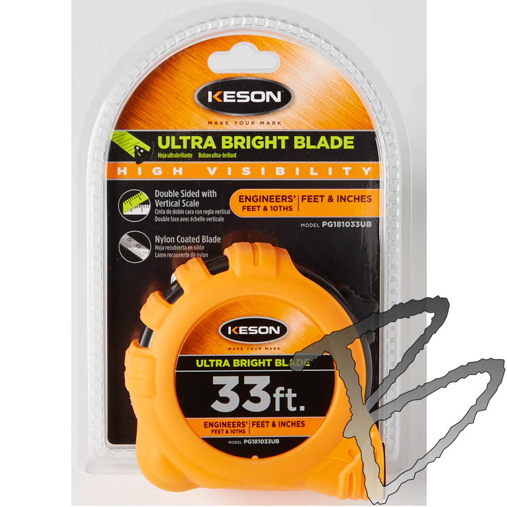 Keson 25’ Engineer’s Pocket Tape – Engineer’s Scale Only (#PG2510)
