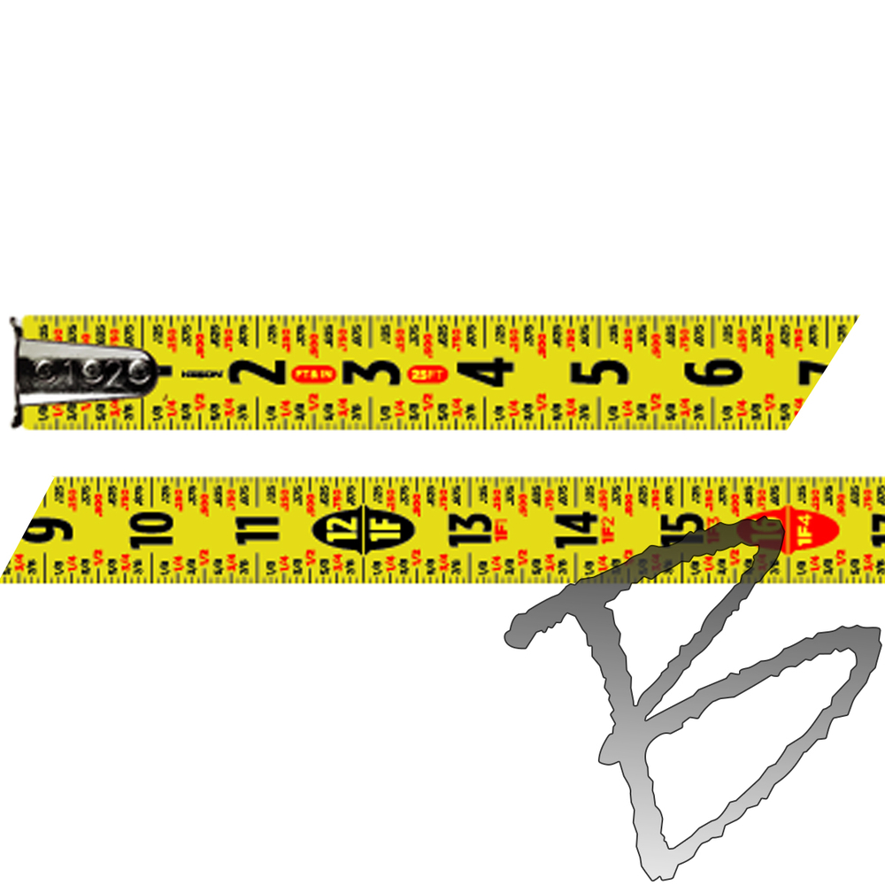 Keson PGTFD16V 16 ft Tape Measure, 1 in Blade