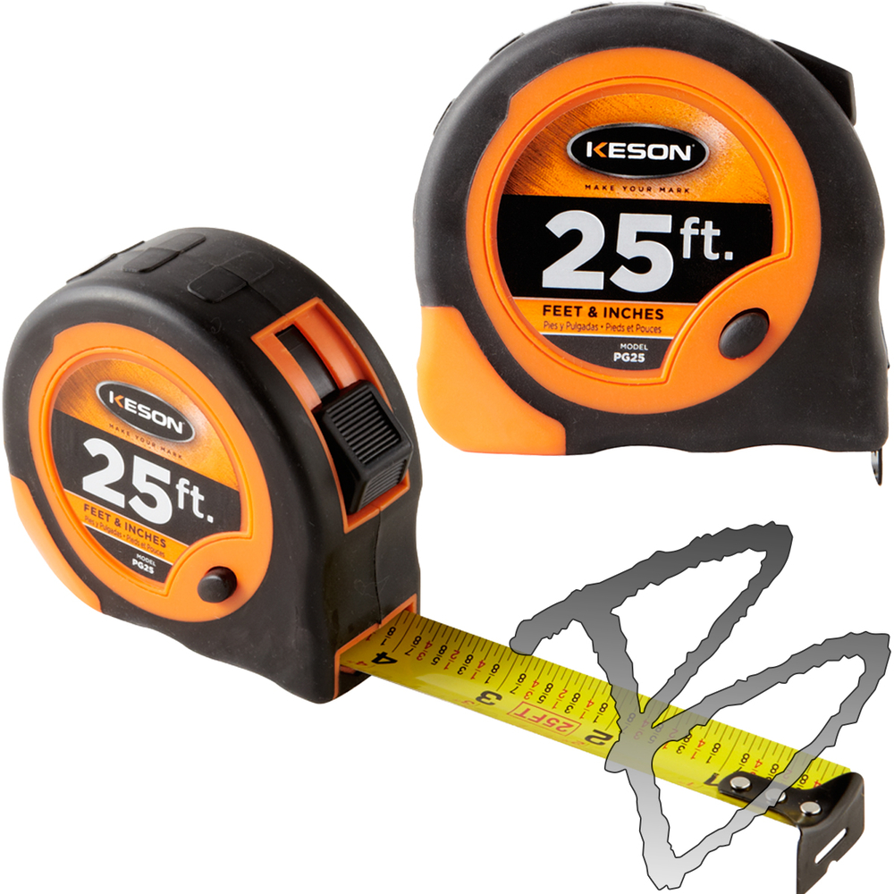 Keson PG25 25 ft Economy Series Short Tape Measure