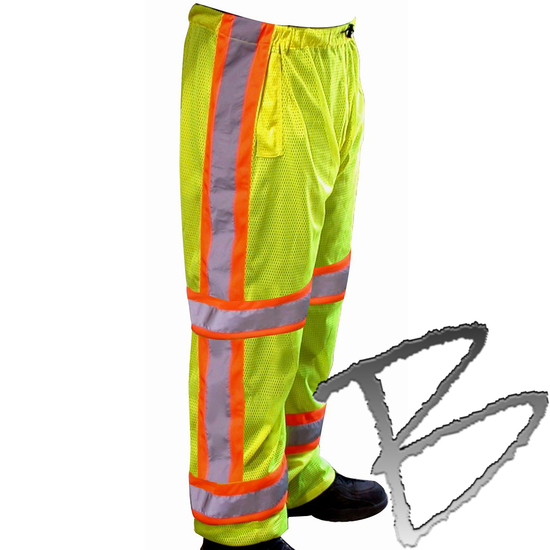 S/M, Lime Class E Standard Hi Vis Safety Mesh Pants Industrial ...