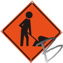 Image Dicke Safety Products Non-Reflective Roll Up Road Sign Replacement Face