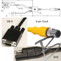 Image Pacific Crest EDL-2 Data/Power Cable, 8 pin Turck to DE-9 female with SAE Power