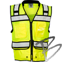 Image Kishigo High Performance Surveyors Zipper Vest, Lime, Class 2