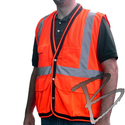 Image Dicke Safety Products Class 2 Surveyors Vest, Mesh Top, Solid Bottom