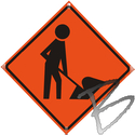 Image Dicke Safety Products Non-Reflective Roll Up Road Sign Replacement Face