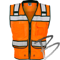 Image Kishigo High Performance Surveyors Zipper Vest, Orange, Class 2