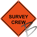 Image Dicke Safety Products SURVEY CREW, Non-Reflective Vinyl Roll-Up Sign ONLY