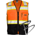 Image Kishigo Black Series Class 2 Black Bottom Vest, Orange