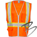 Image Kishigo Premium Brilliant Series X Back Dual Compliant Vest, Orange
