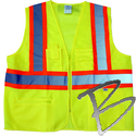 Image Dicke Safety Products Class 2 Lime Solid Front, Mesh Back Vest