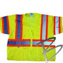 Image Dicke Safety Products Class 3 Lime Mesh Triple Trim Safety Vest