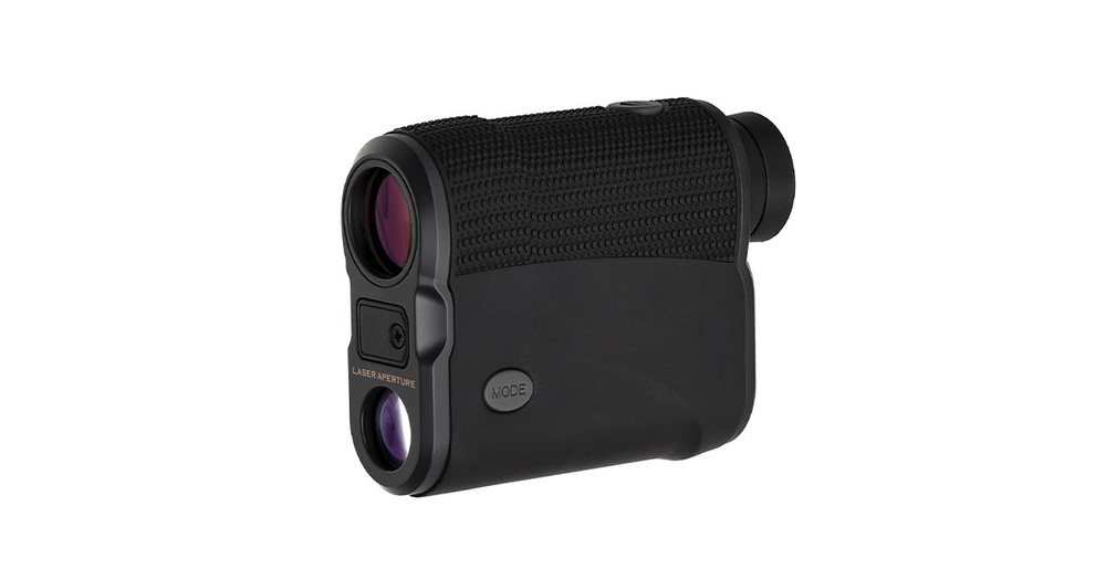 Optical range finder on white background
