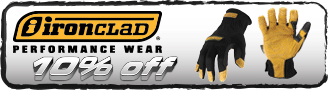 Ironclad Preformance Wear Gloves. 10% Off